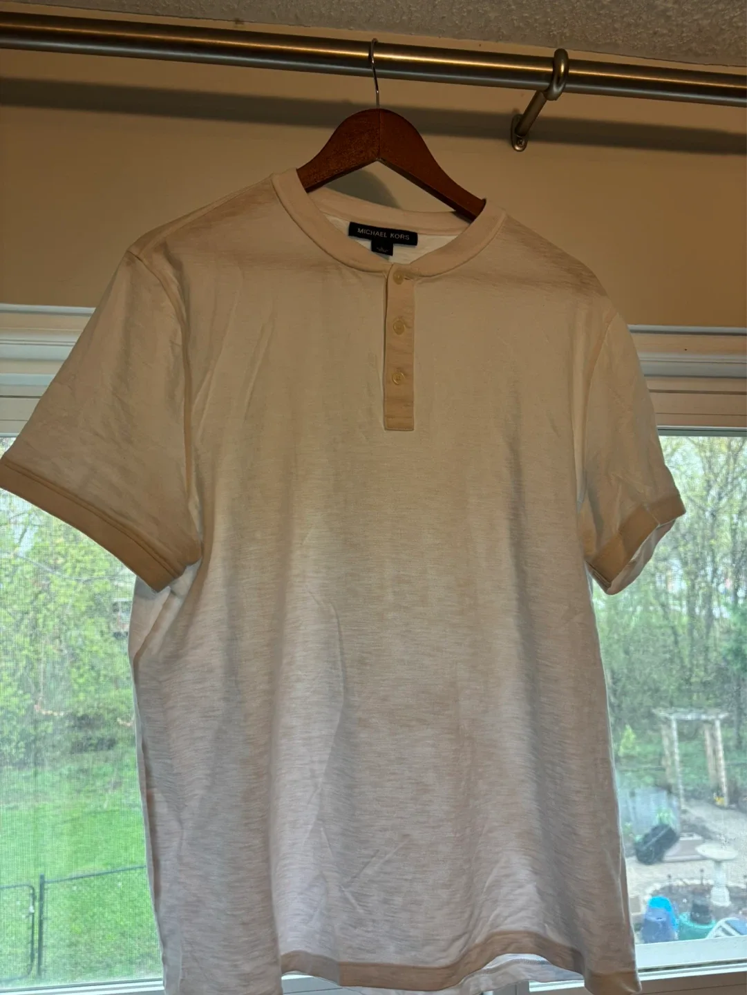 Michael Kors White Henley Shirt - Size L - photo 3