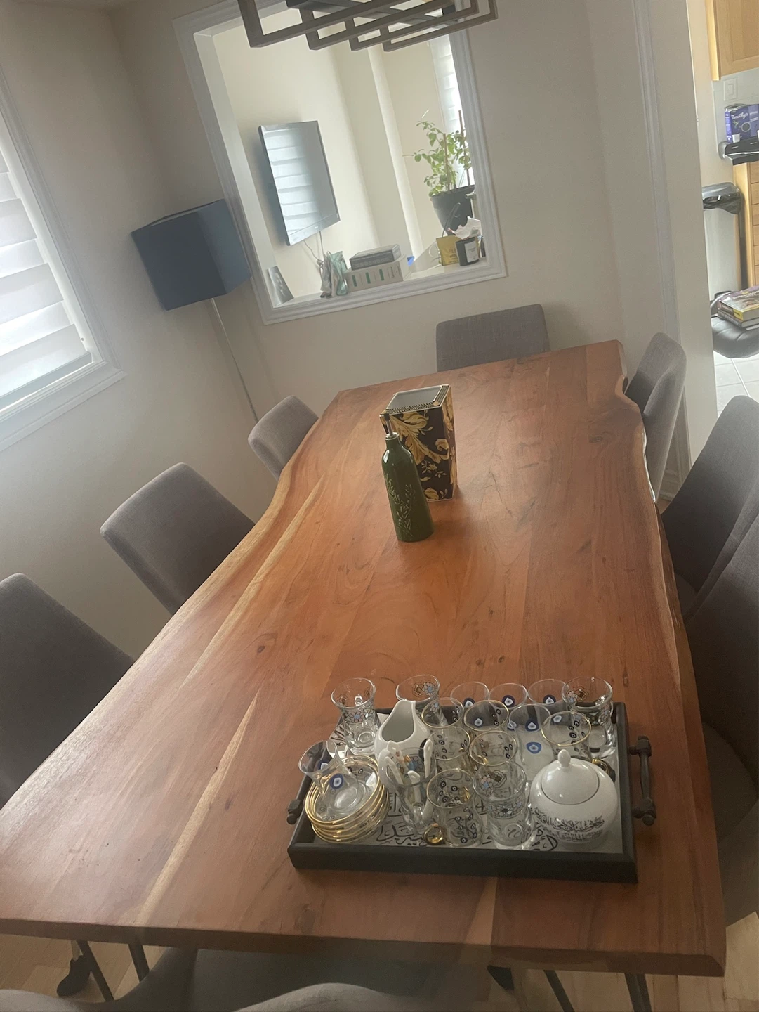 Structube Reno 8 seater heavy duty dining table and 8 chairs