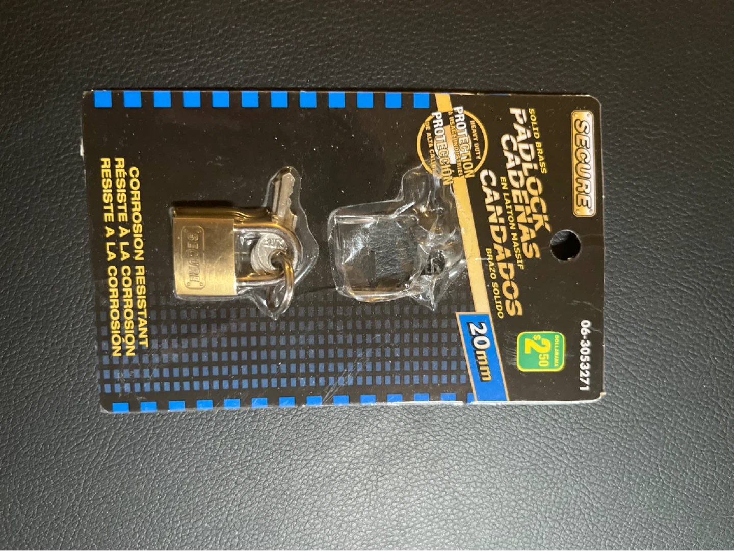 Secure Solid Brass Padlock 20mm