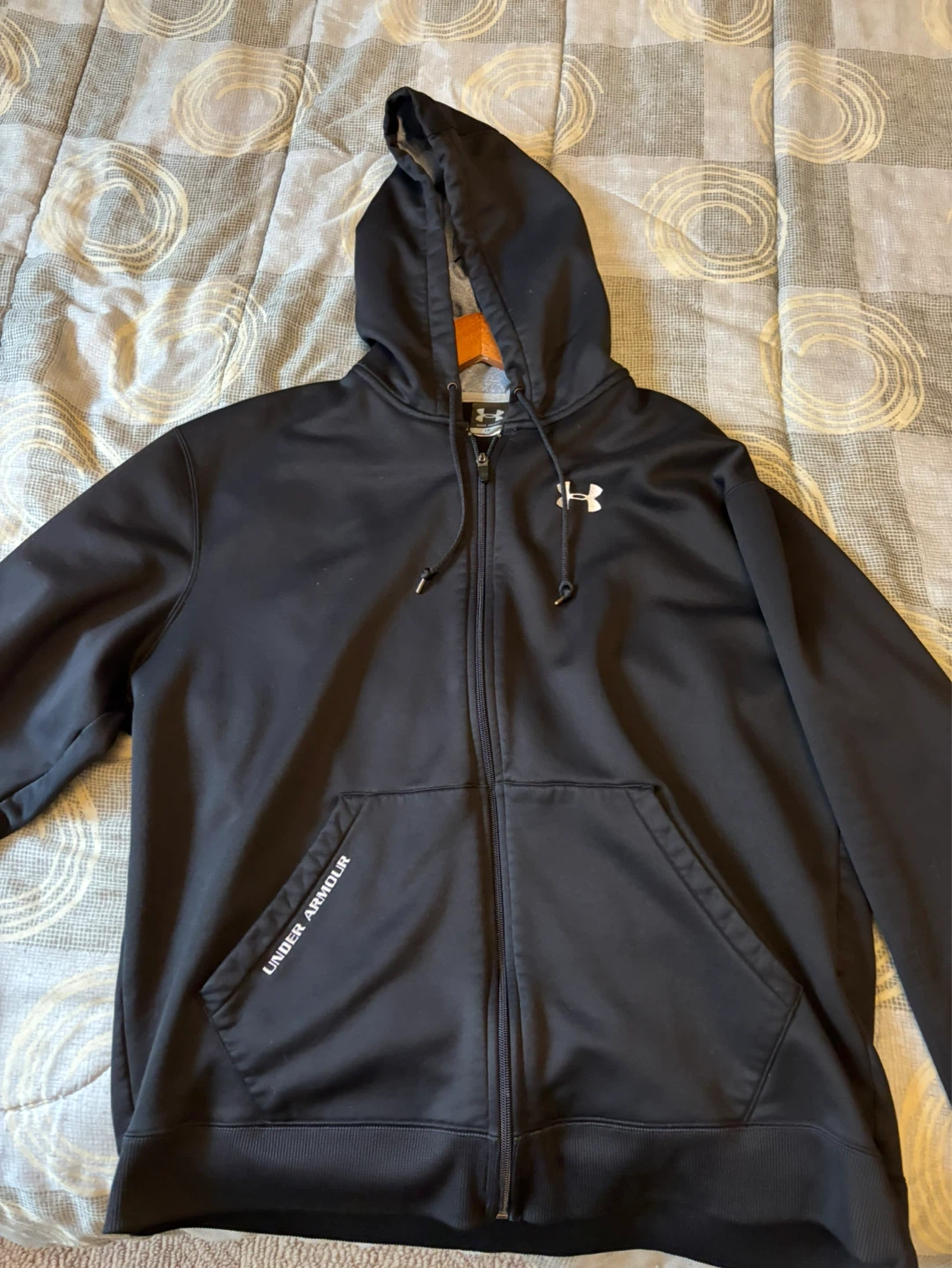 Under Armour Black Zip-Up Hoodie - Large