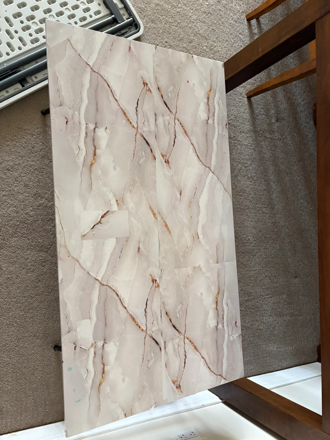 Coffee Table with Marble-Look Top - photo 3