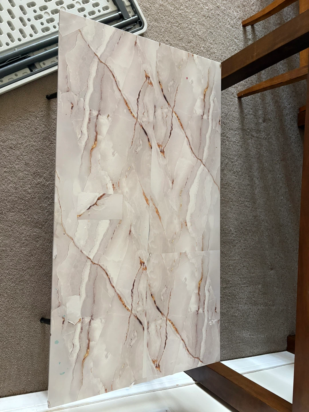 Coffee Table with Marble-Look Top - photo 2