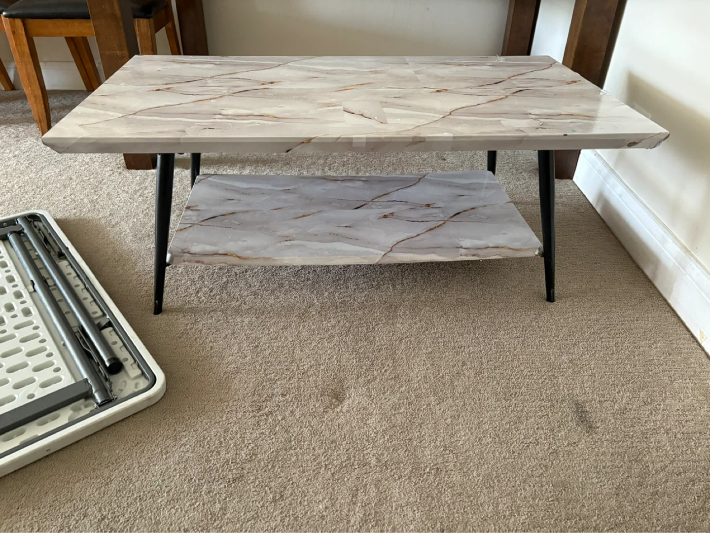 Coffee Table with Marble-Look Top