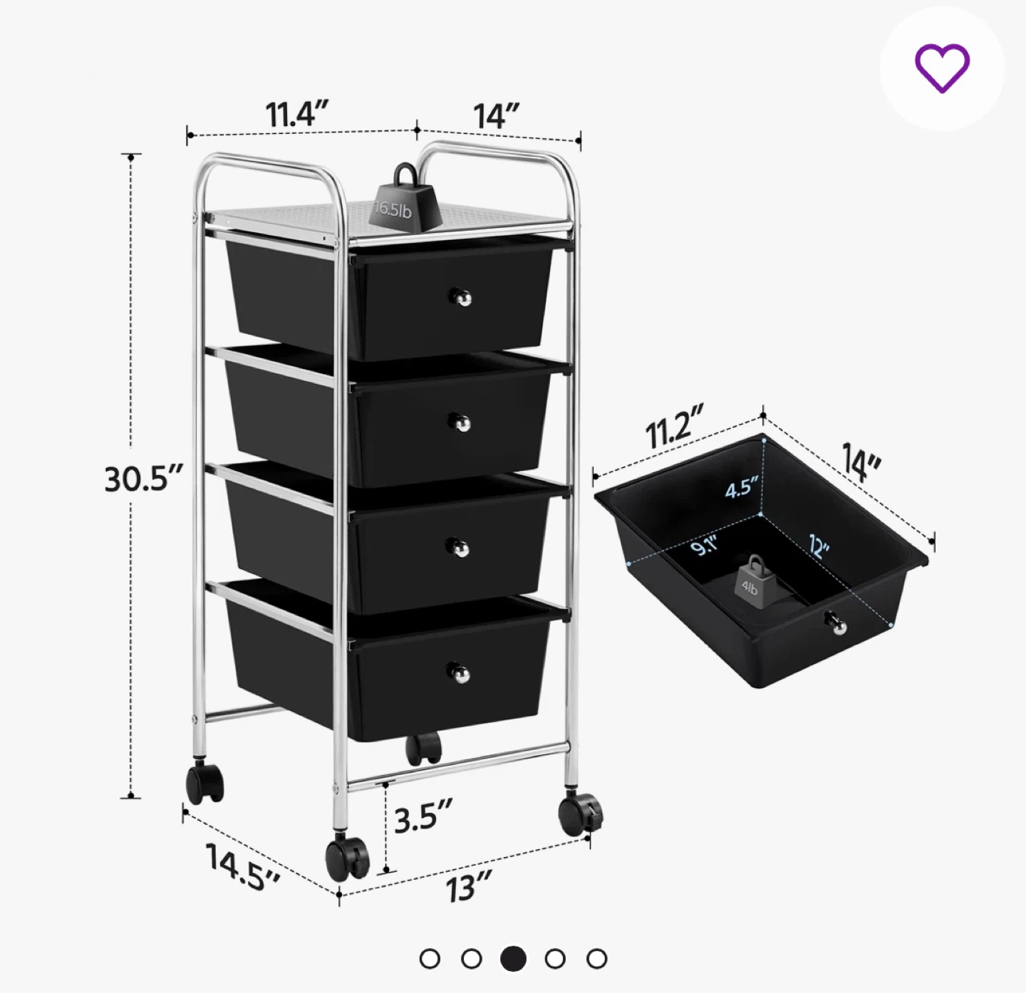 4 drawer storage cart - photo 3