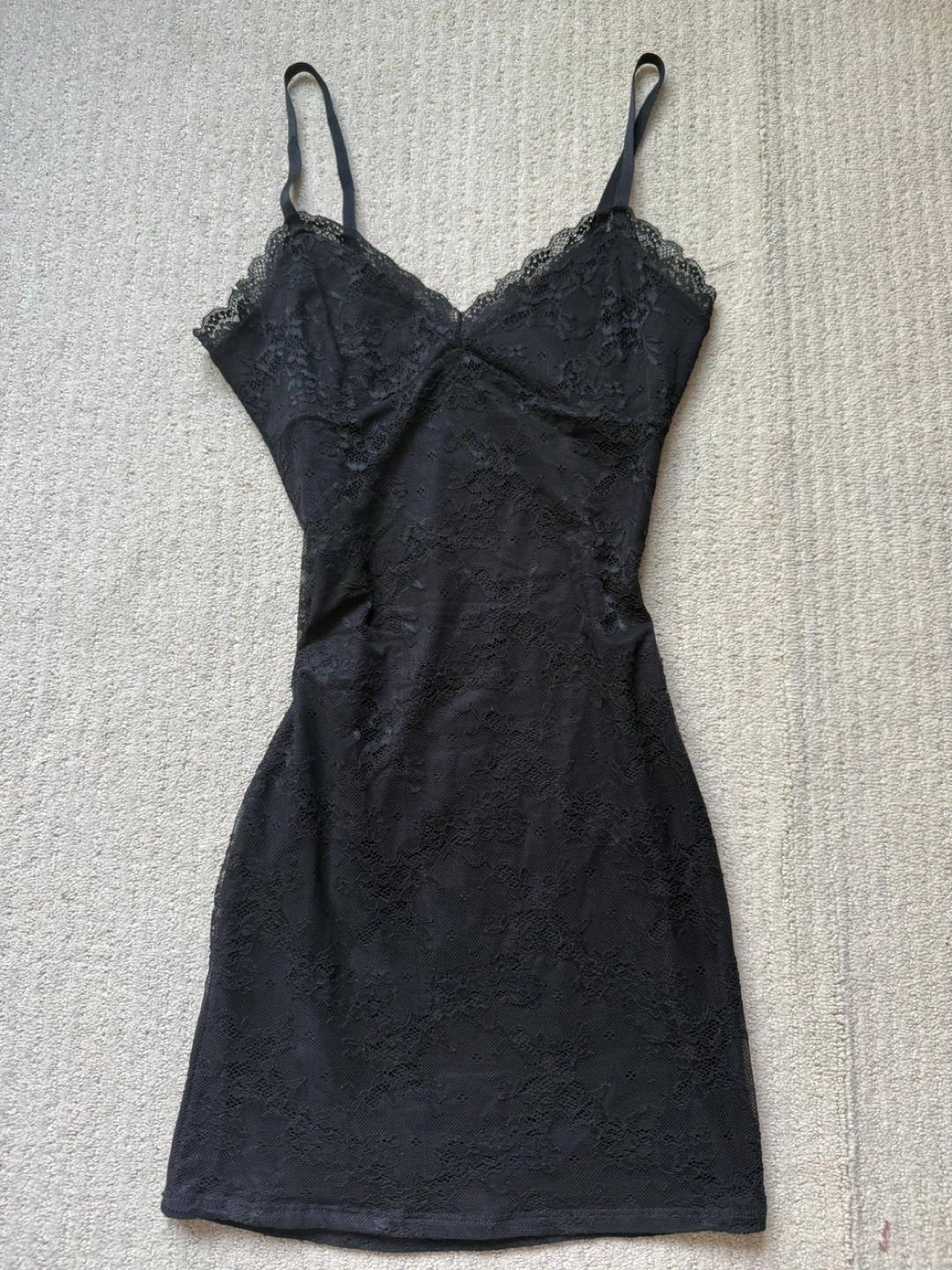 Garage Black Lace Slip Dress