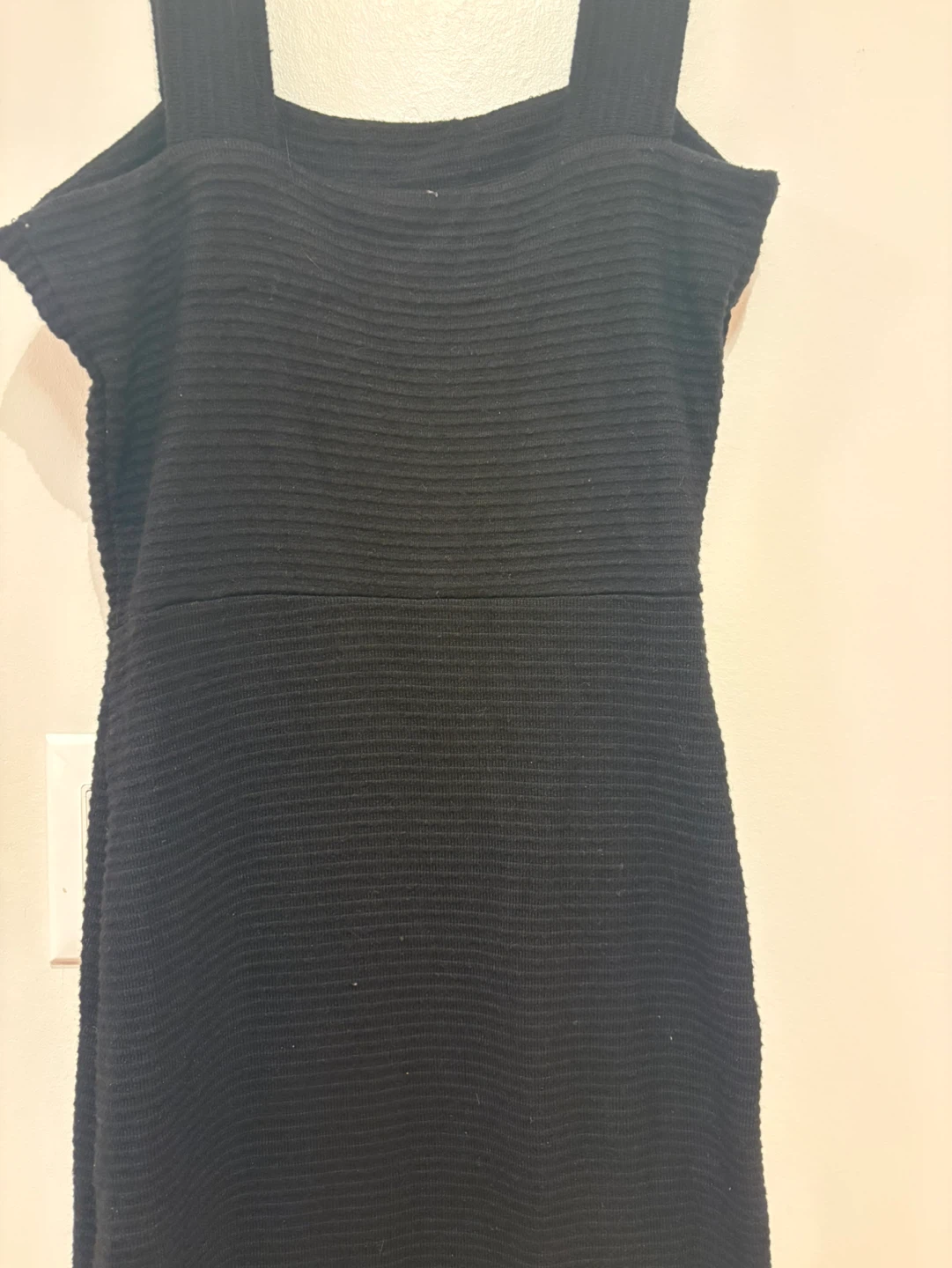 Ribbed Square Neck Sleeveless Midi Dress with Front Slit - photo 5