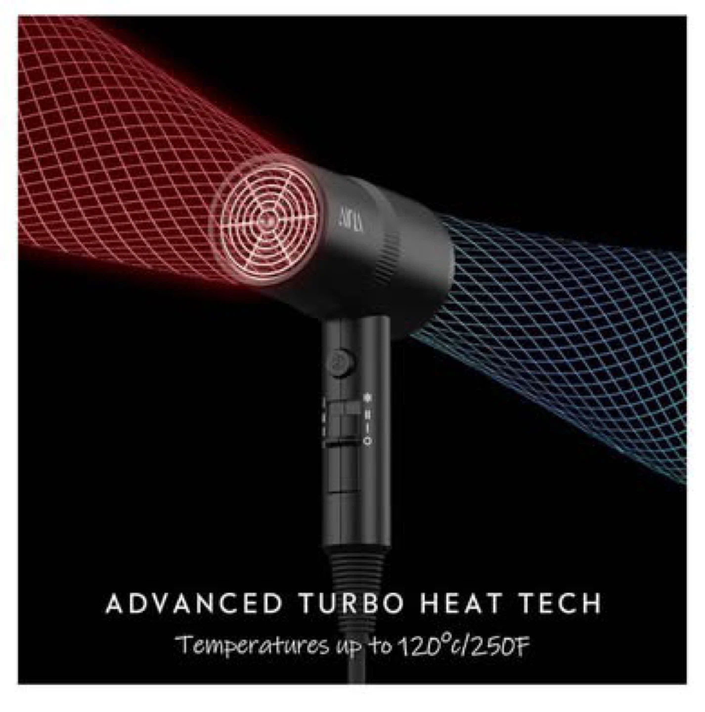 AINX "Vader Black" Hair Dryer with Nozzle and Diffuser - photo 4
