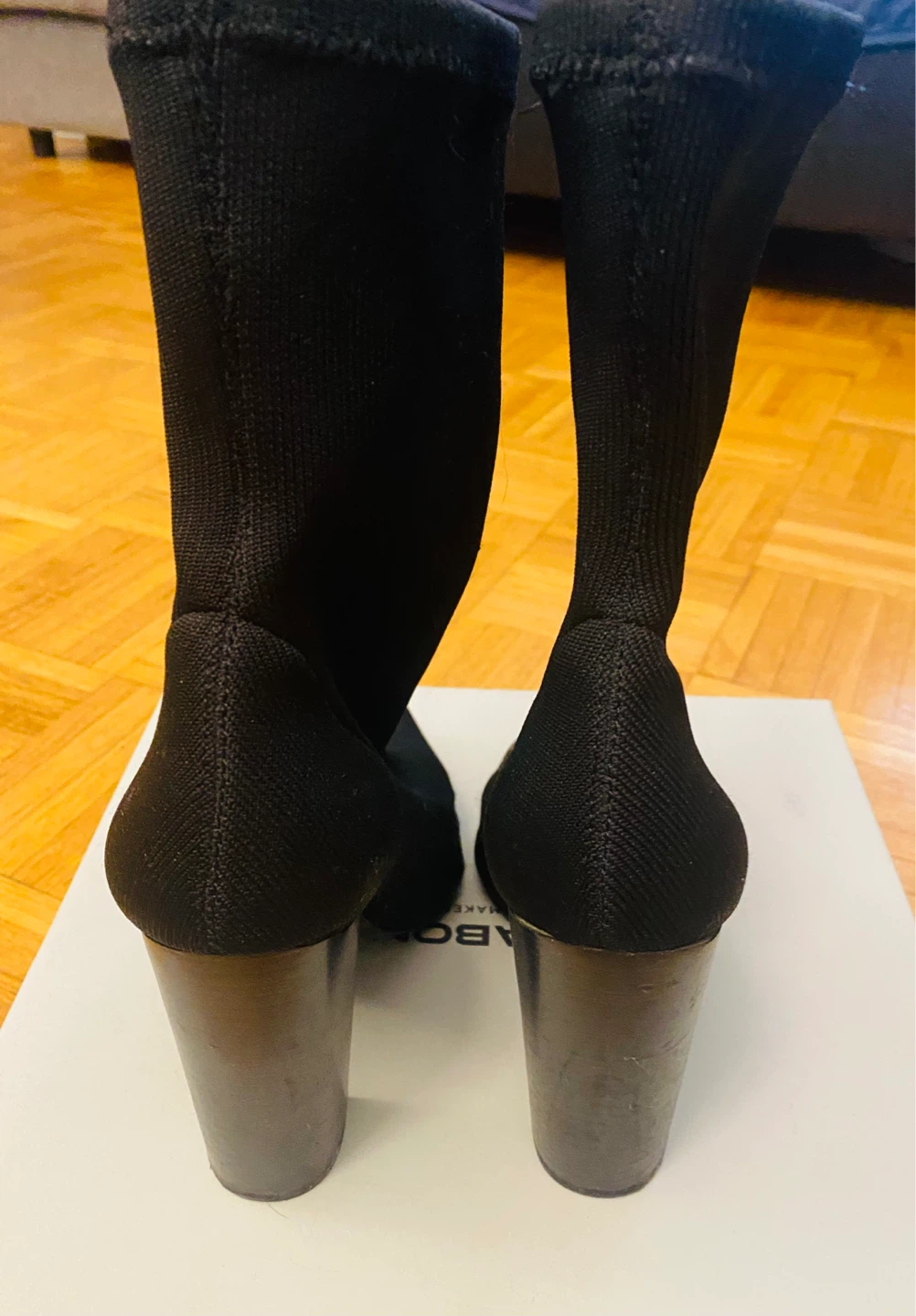Steve Madden Black Sock Heeled Ankle Boots - photo 3