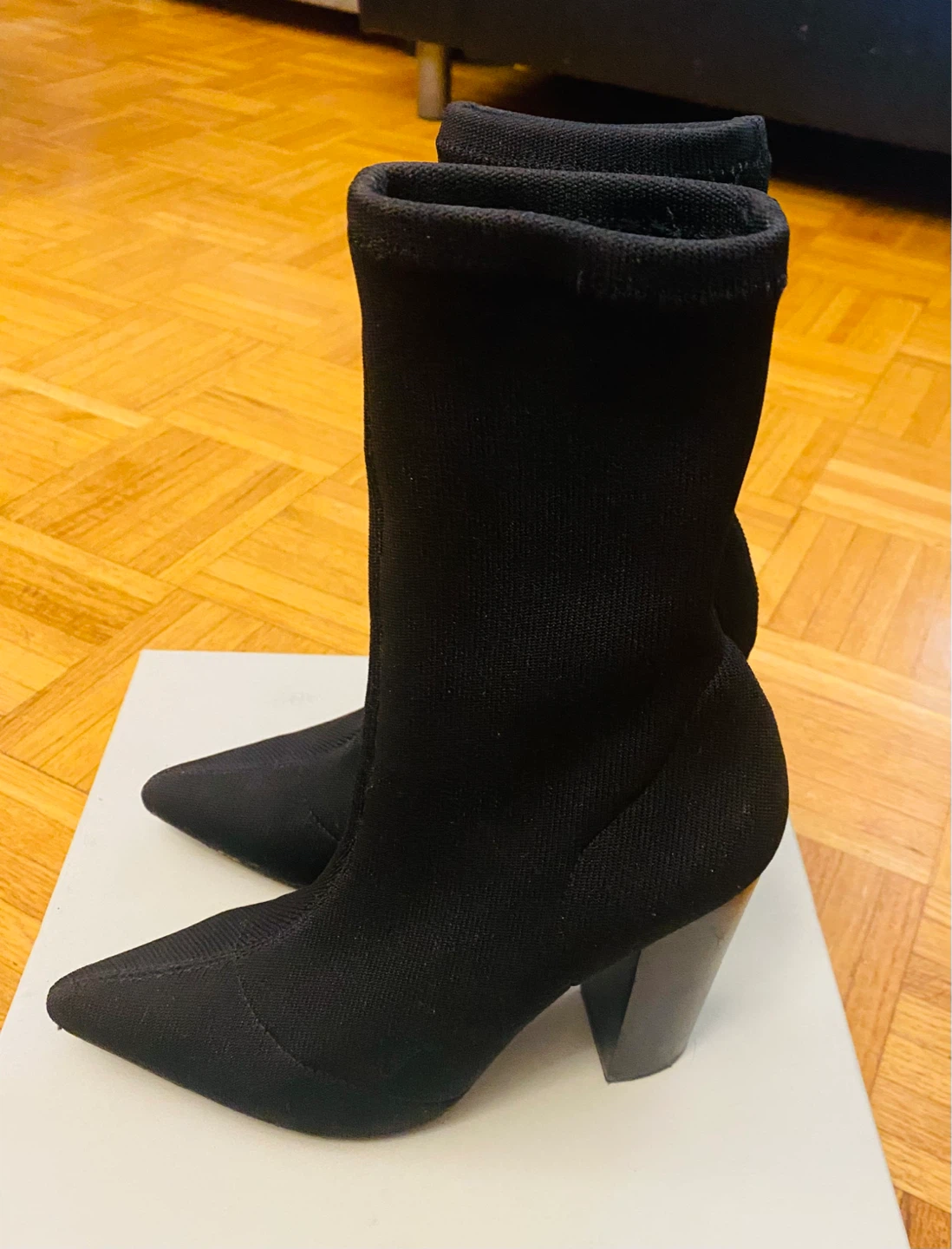 Steve Madden Black Sock Heeled Ankle Boots - photo 2