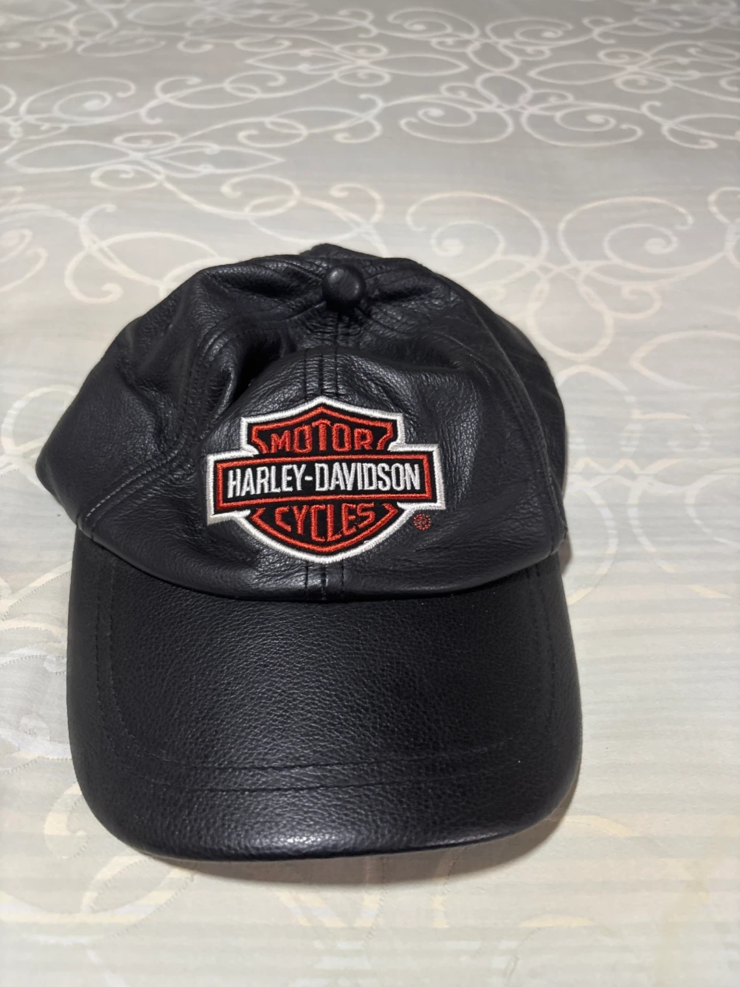 Harley-Davidson Black Leather Baseball Cap