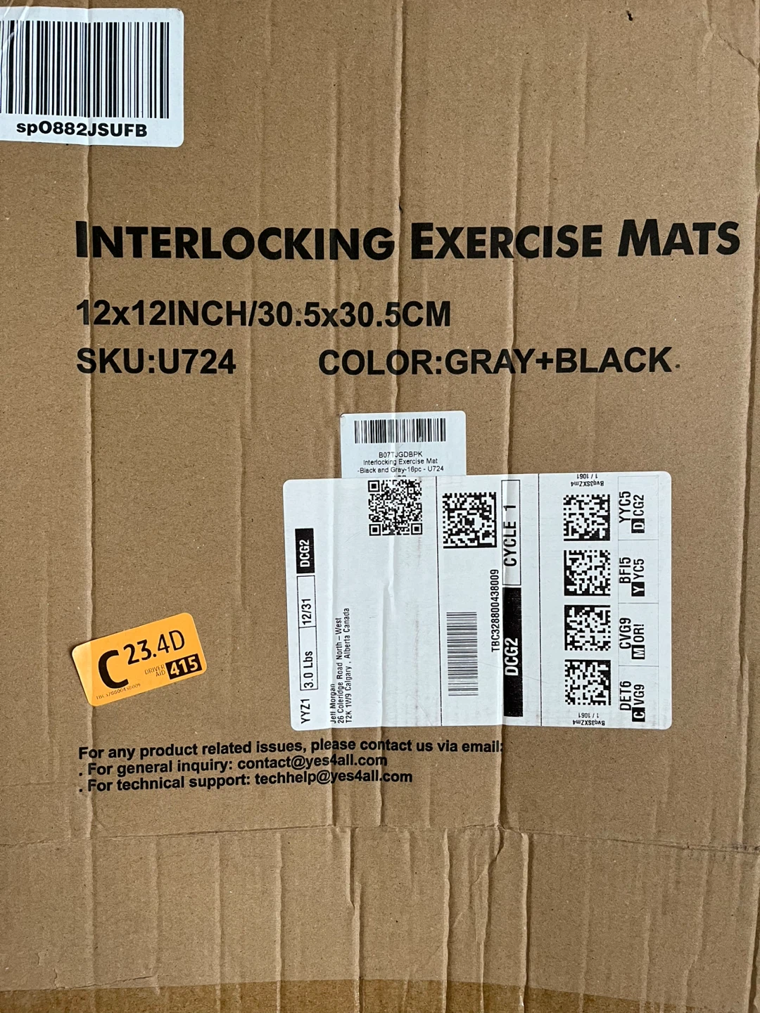 Interlocking Exercise Mats - Gray/Black - photo 2