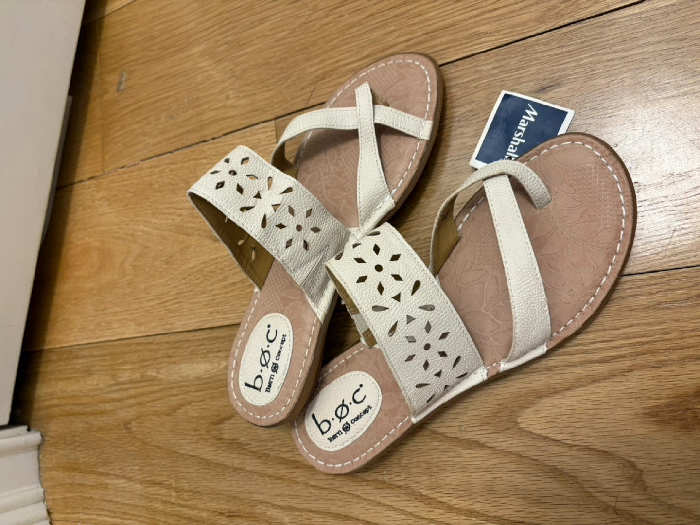 B.o.c Born Concepts White Laser Cut Thong Sandals - photo 2