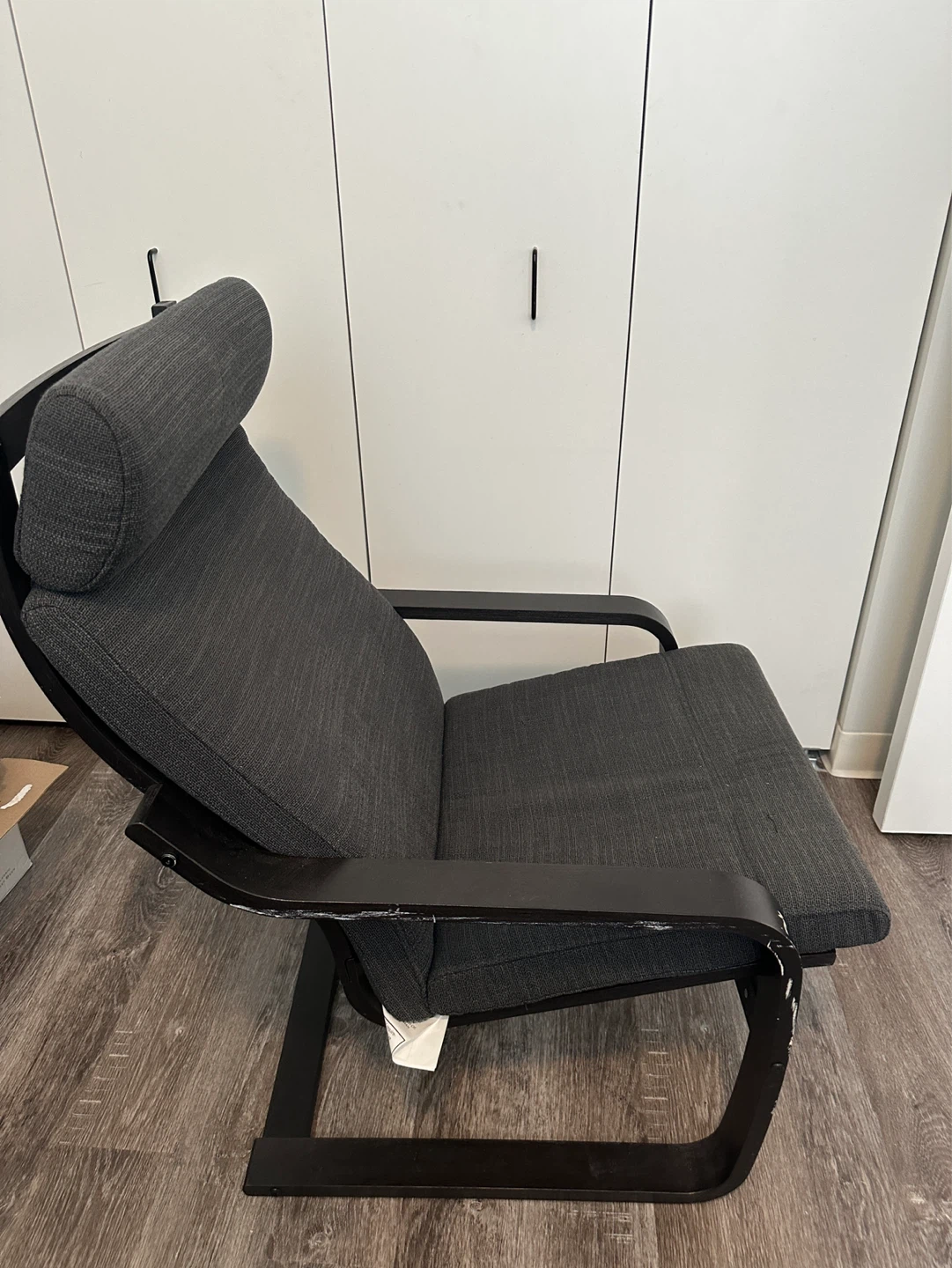 IKEA POÄNG Armchair – Black-Brown Frame / Dark Gray Cushion - photo 3