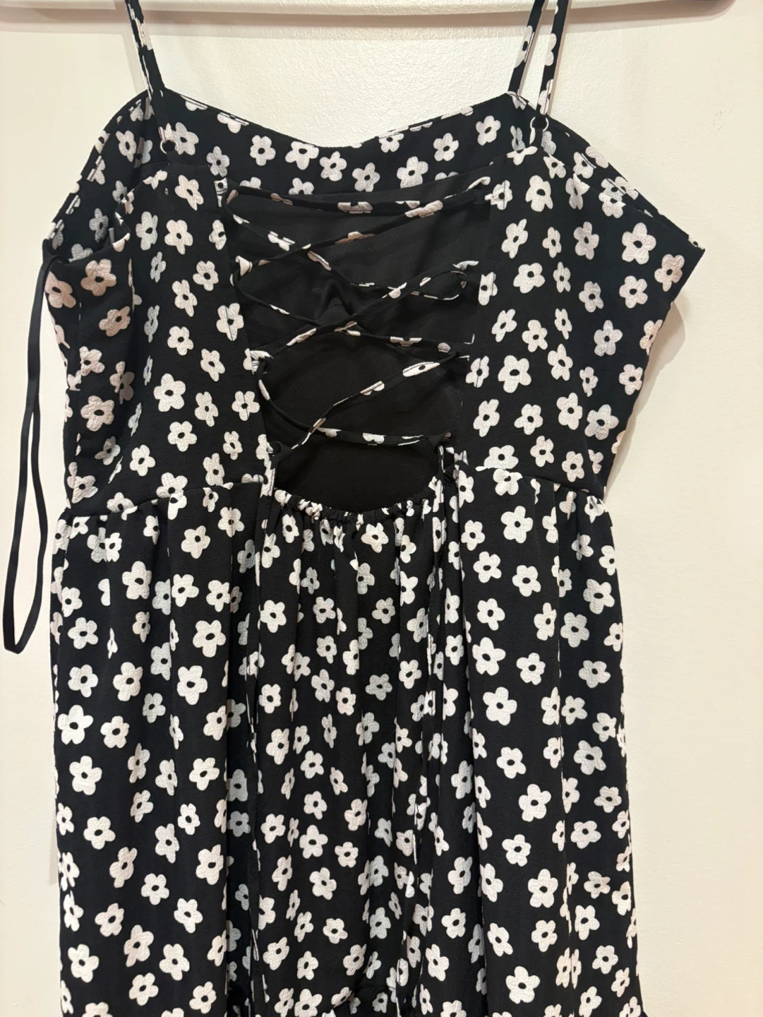 Black and White Floral Daisy Tiered Dress - photo 5