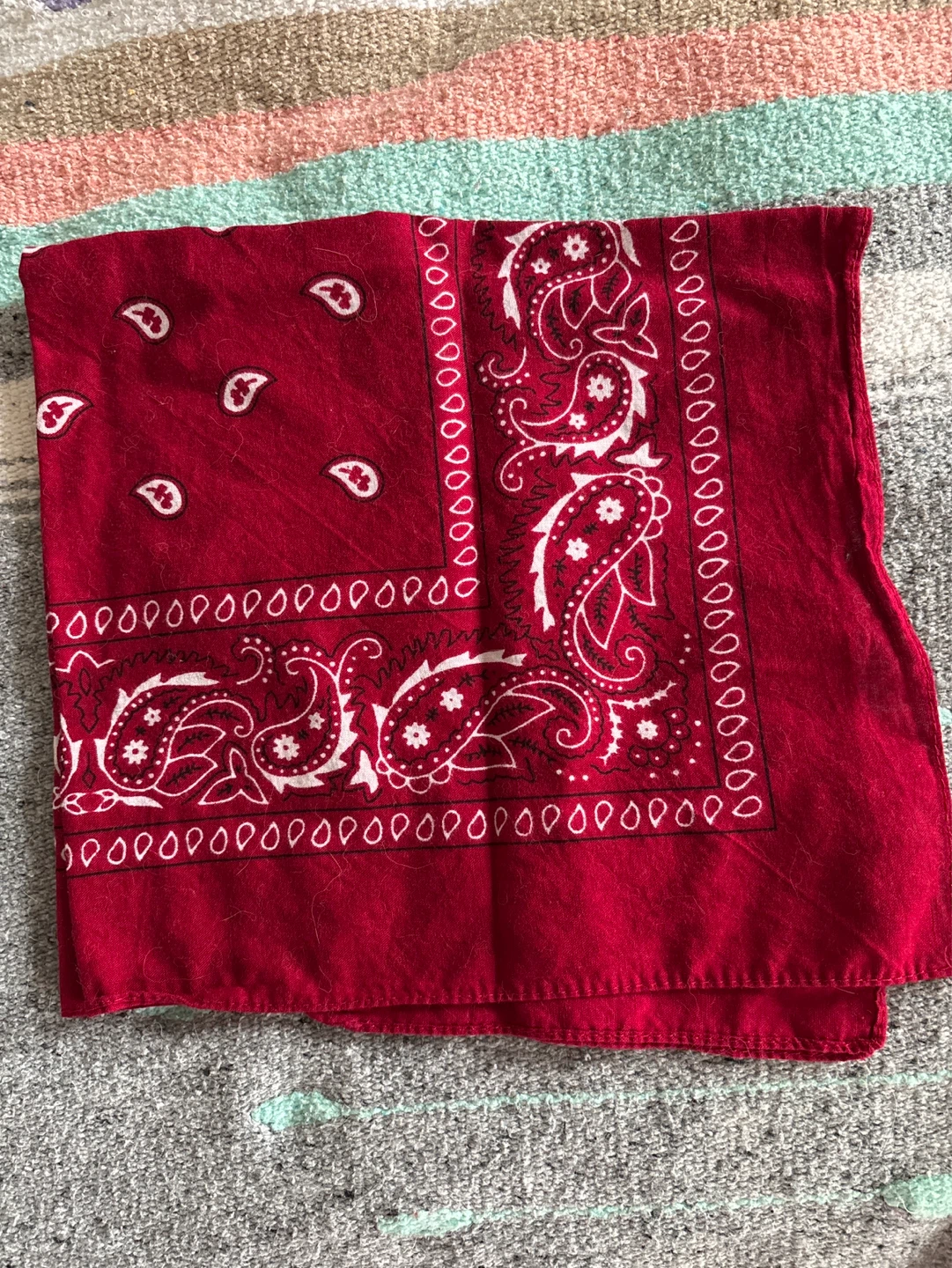 Red/Burgundy Paisley Bandana