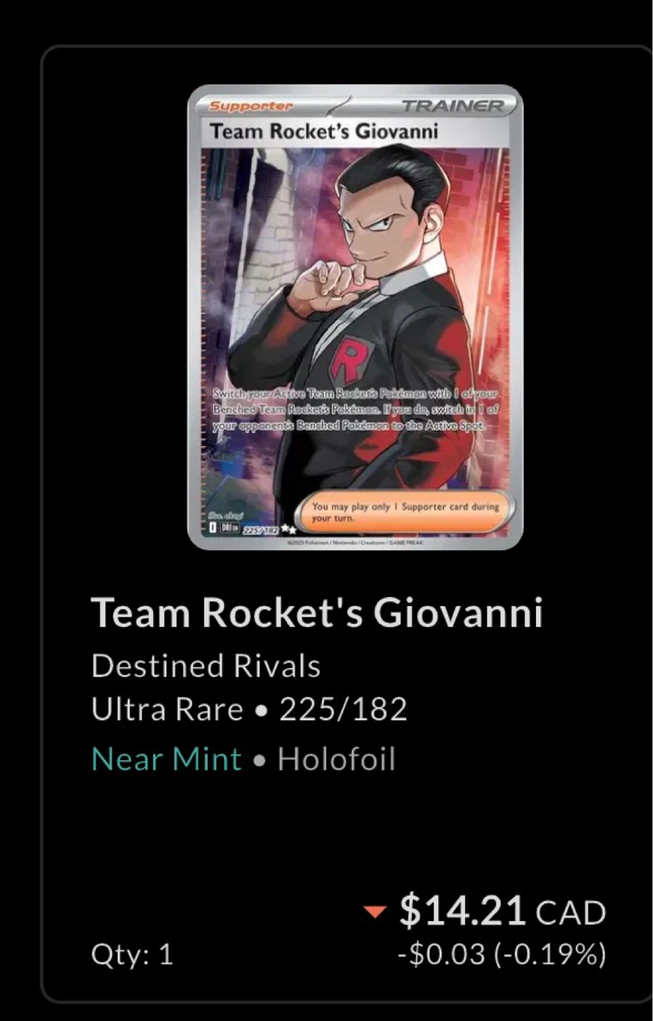 Pokémon Team Rocket’s Giovanni #225/182 - photo 3