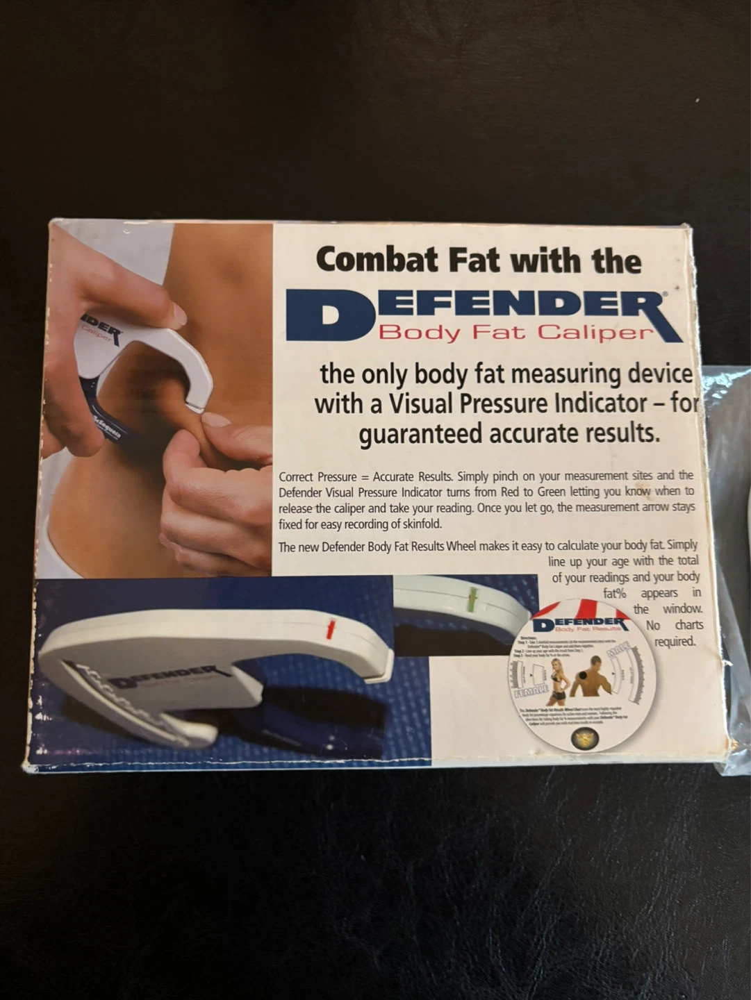 Defender Body Fat Caliper with Visual Pressure Indicator