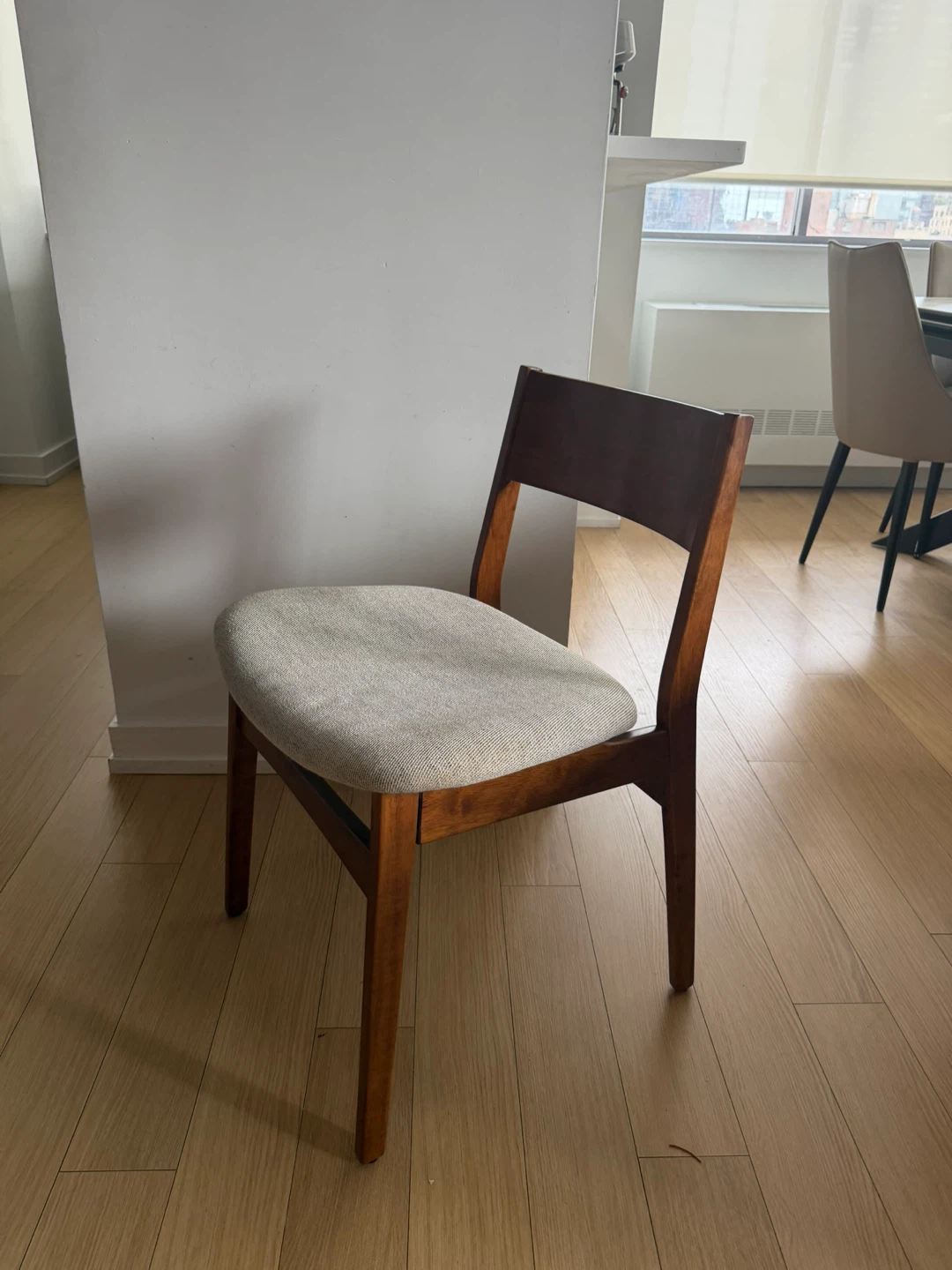 Wooden Dining Chair with Upholstered Seat