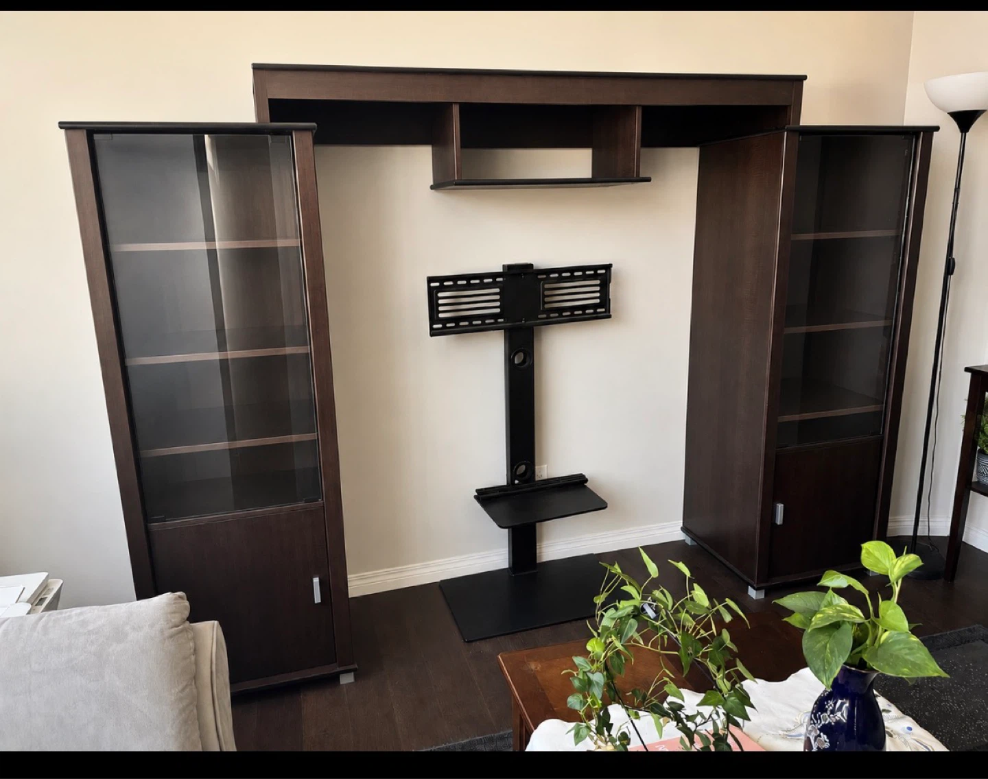 Dark Brown Media Console with Cabinet Towers - photo 5