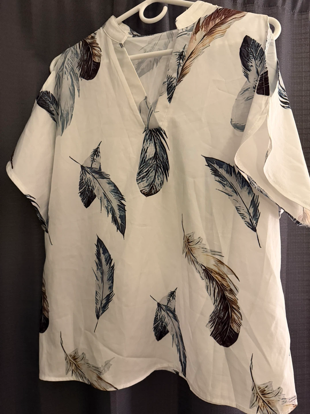 SHEIN Feather Print Blouse - Size M
