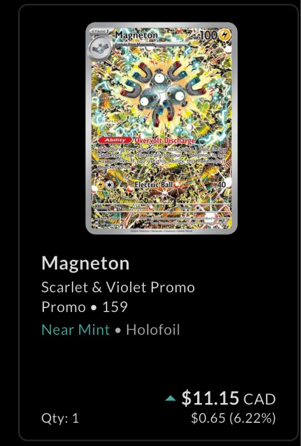 Pokémon Magneton Surging Sparks Promo Card #159 - photo 3