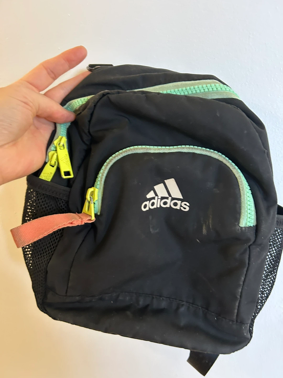 Adidas Black Backpack with Mint Green Accents