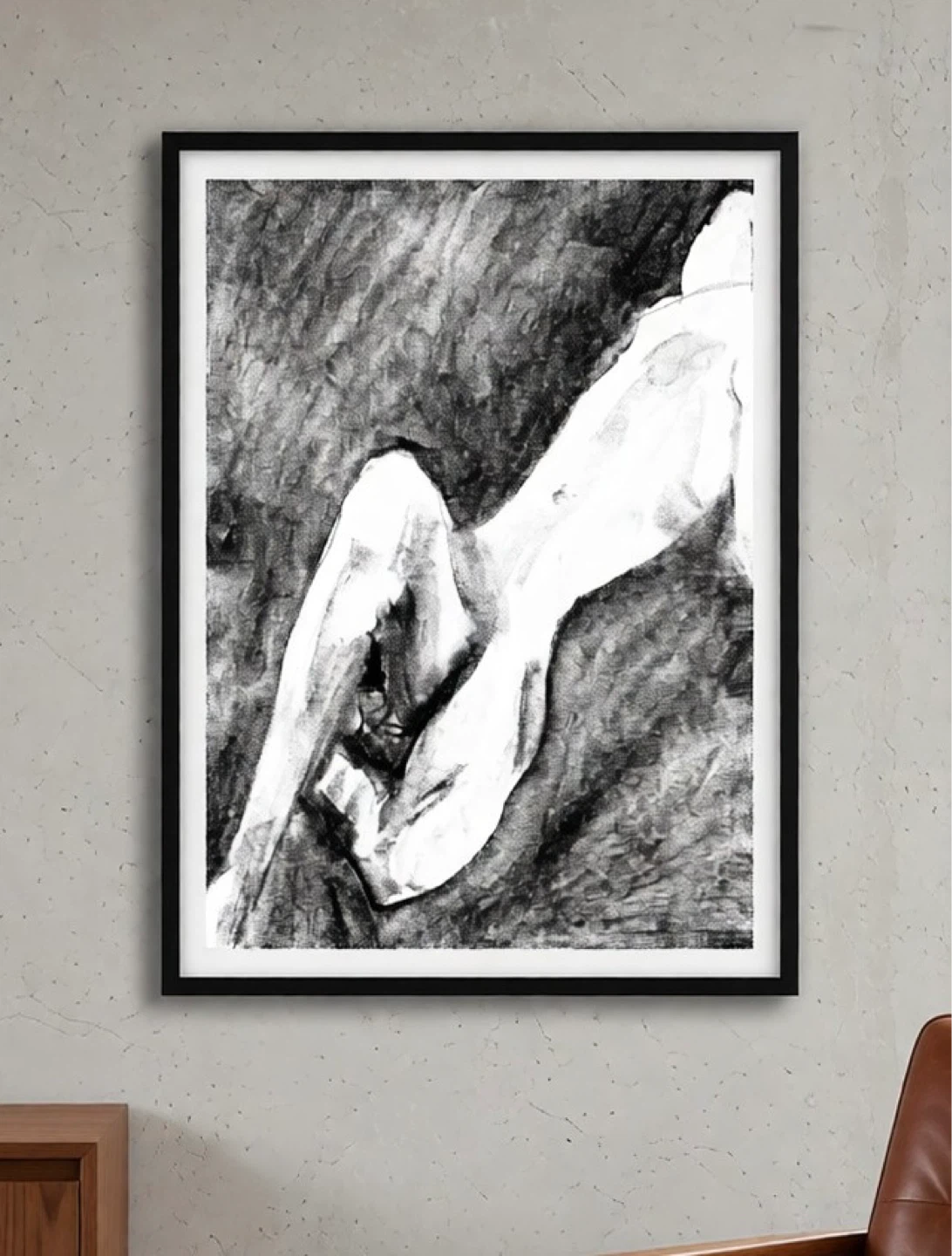 Figure Study - Original Charcoal Drawing - 18x24