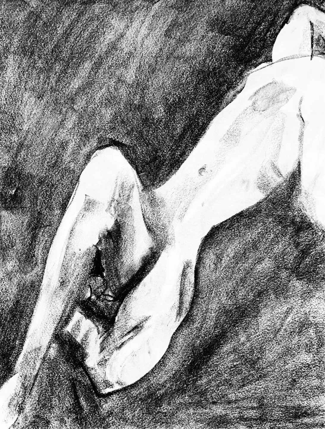 Figure Study - Original Charcoal Drawing - 18x24 - photo 2