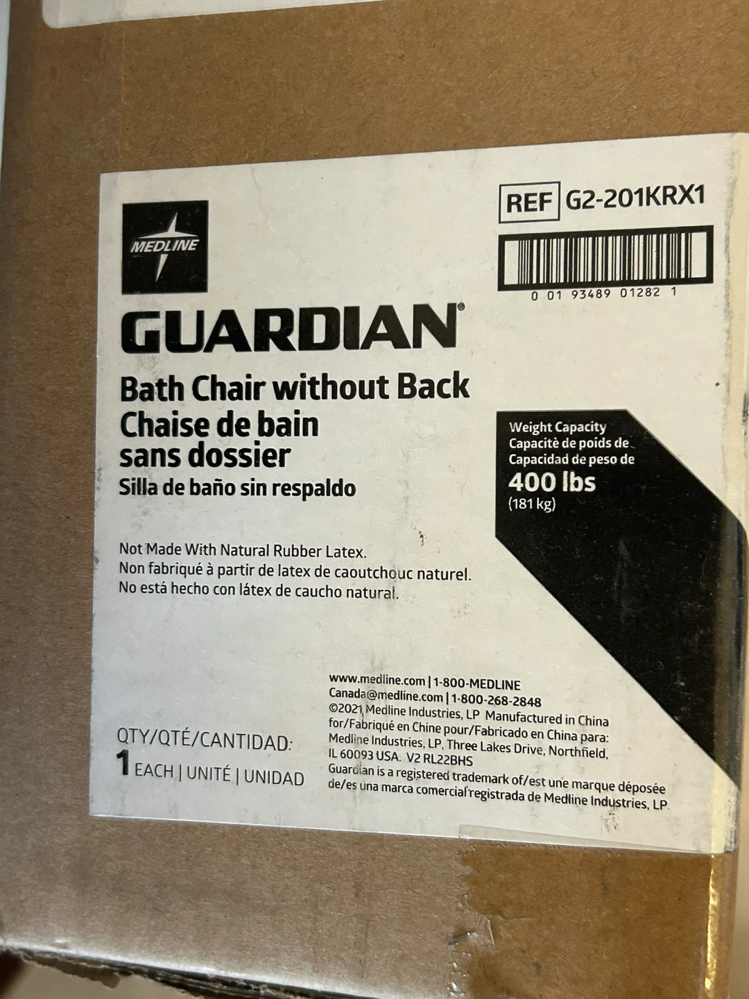 Medline Guardian Bath Chair without Back - photo 2
