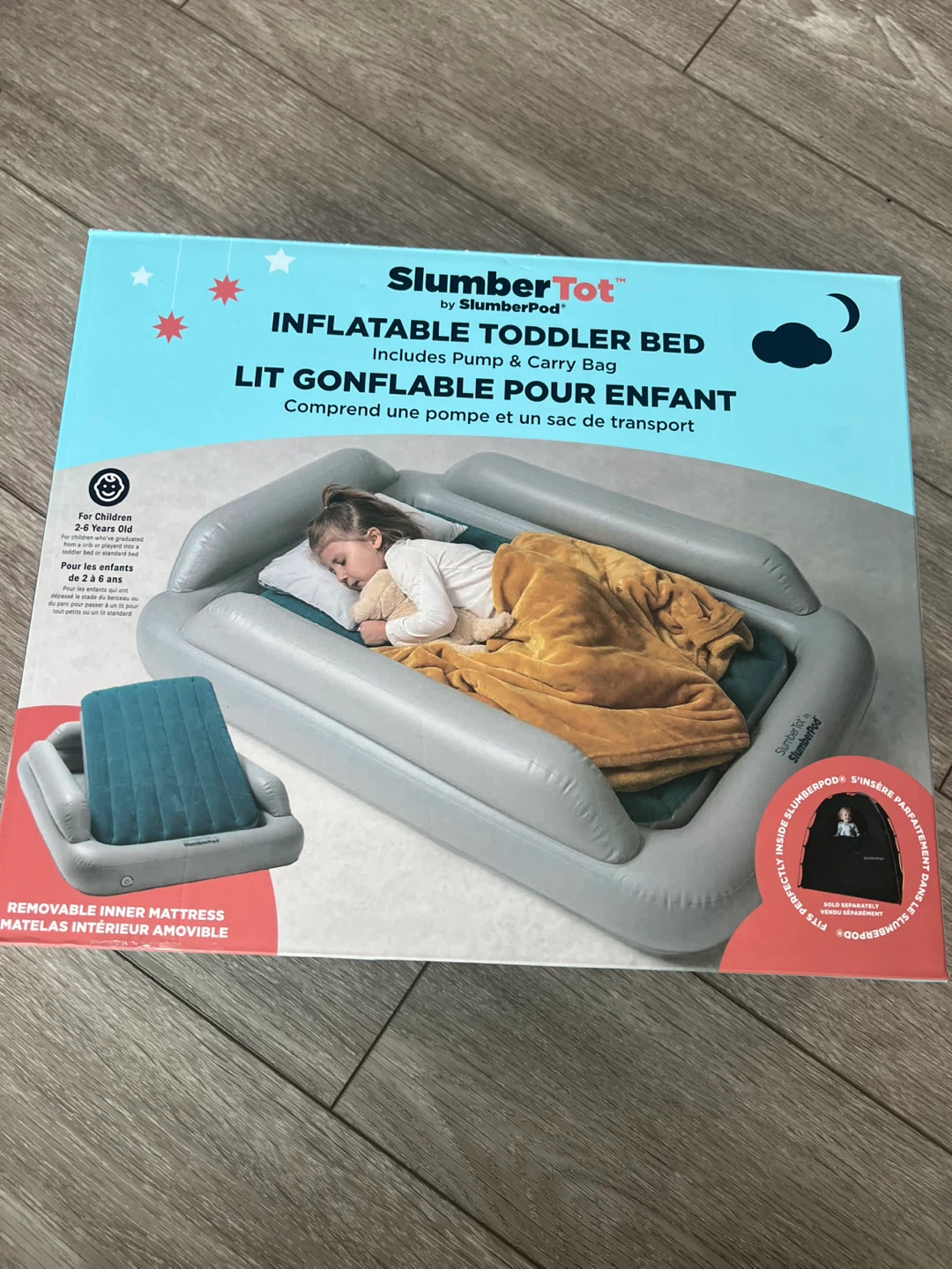 SlumberTot Inflatable Toddler Bed with Pump and Carry Bag