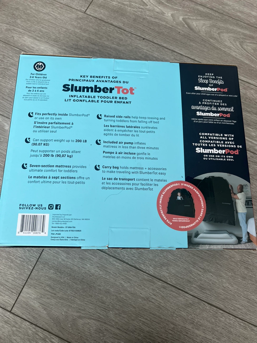 SlumberTot Inflatable Toddler Bed with Pump and Carry Bag - photo 2