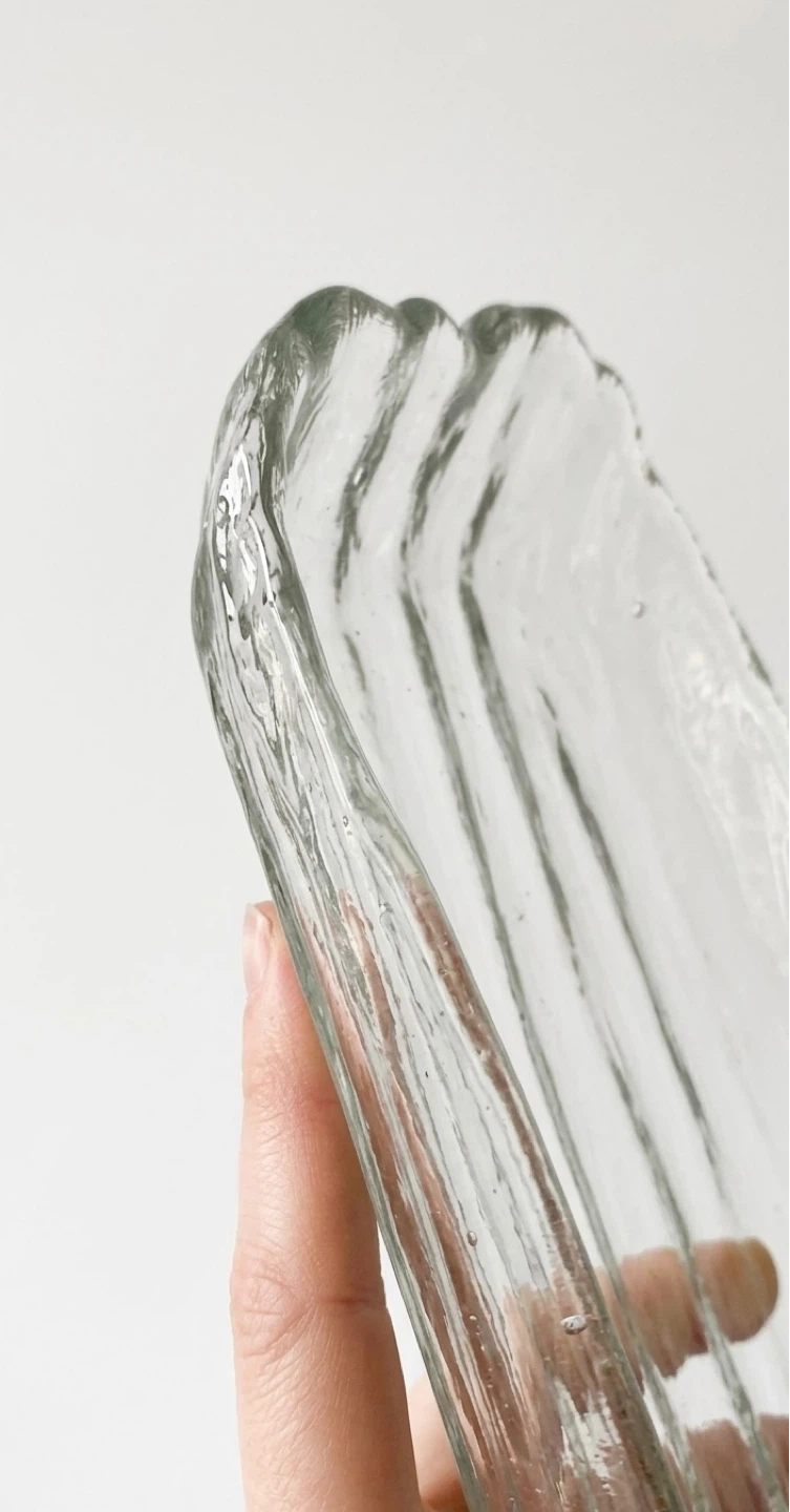 Clear Ribbed Glass Serving Tray - photo 3