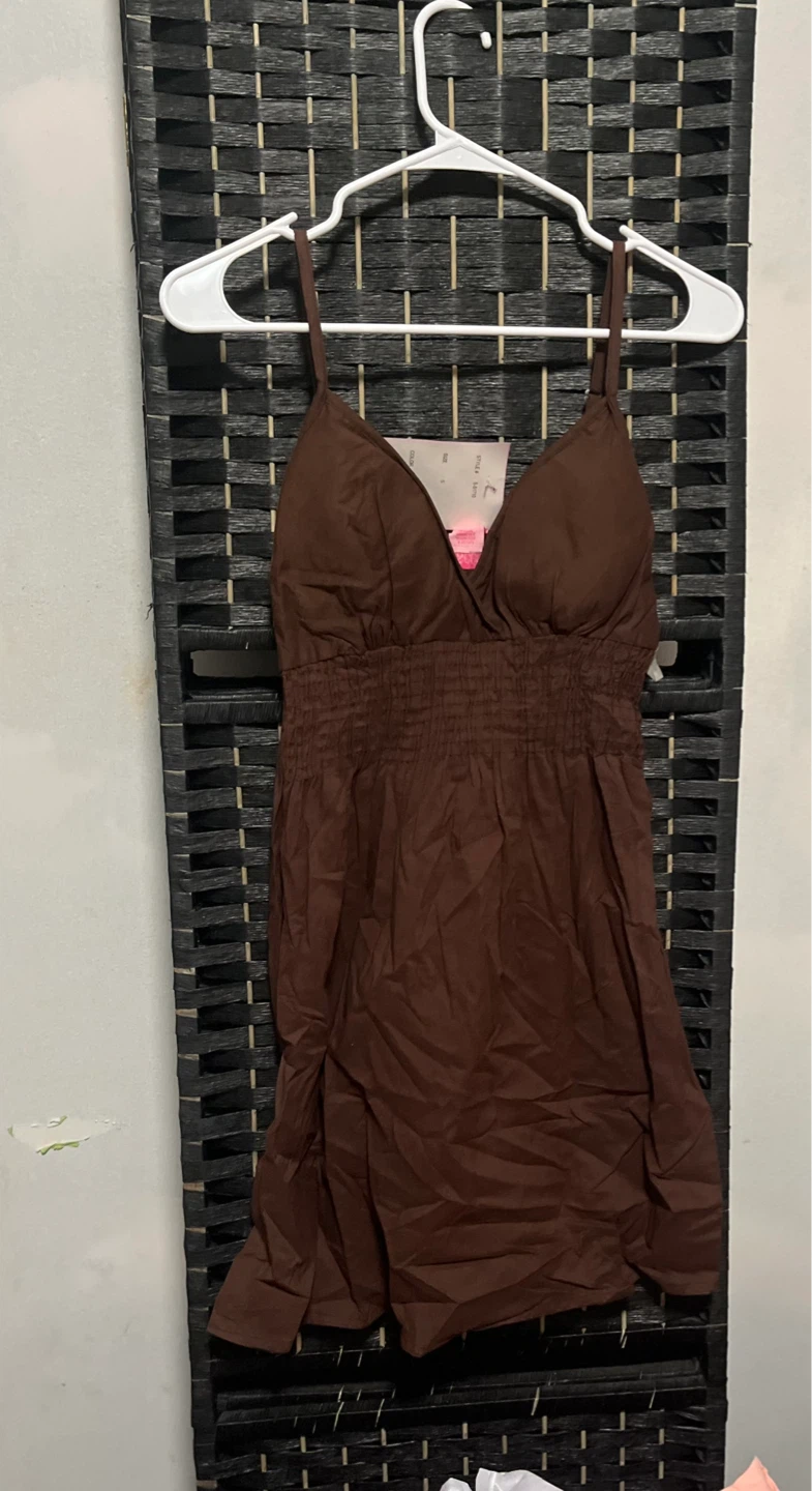 SHE'S COOL Brown Spaghetti Dress size S