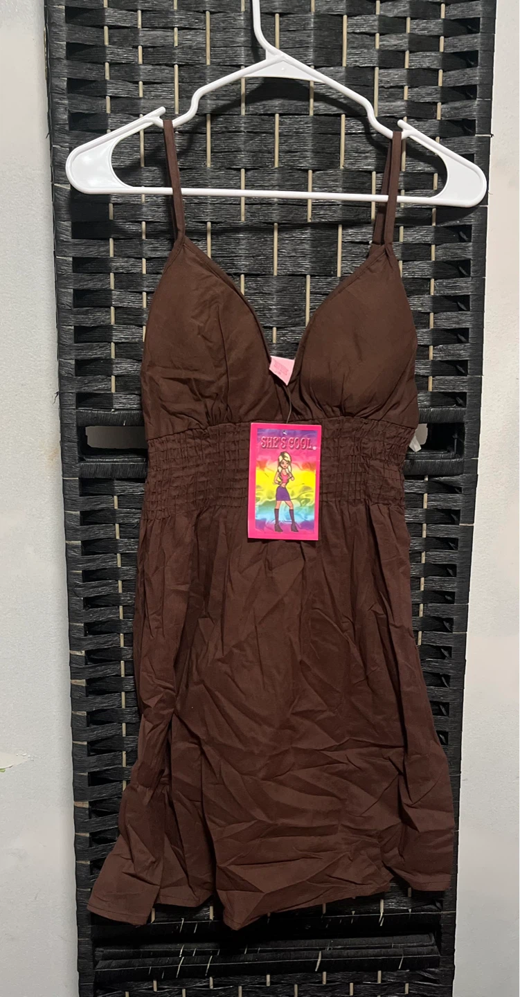 SHE'S COOL Brown Spaghetti Dress size S - photo 2