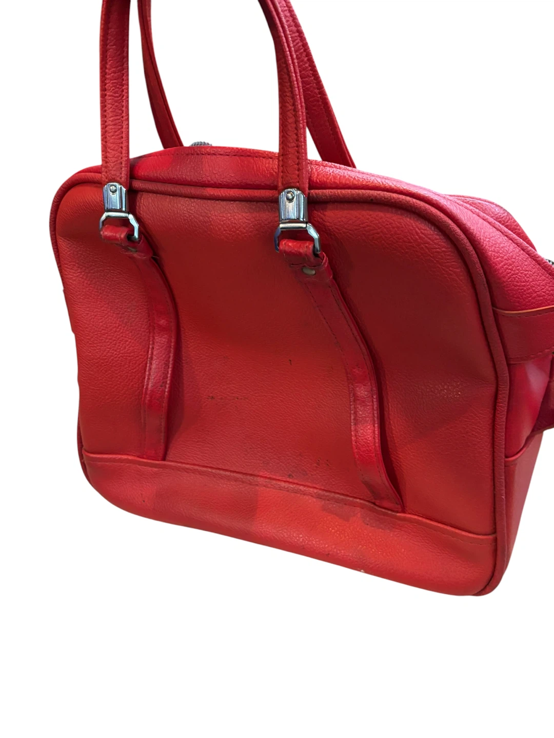 Red leather Duffel Bag - photo 2