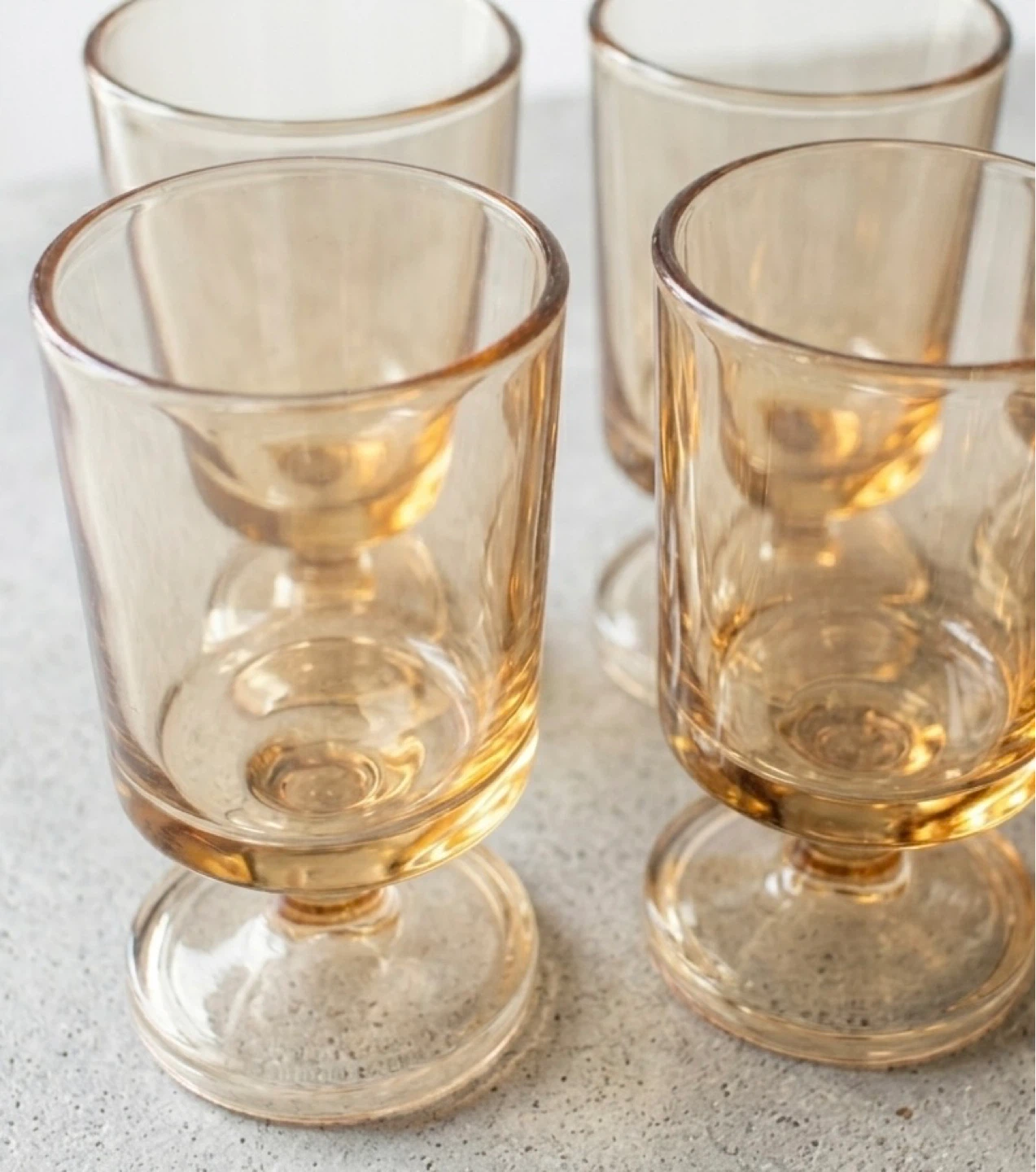 Vintage Amber Glass Footed Liquor Glasses - photo 2