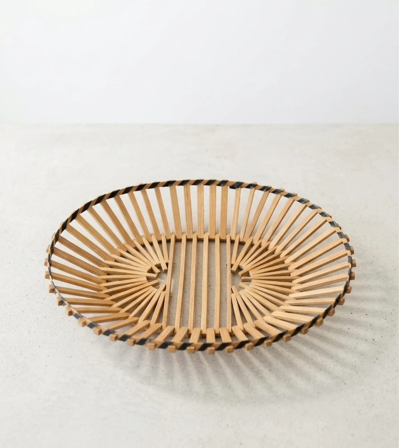 Decorative Oval Wood and Black Basket - photo 3