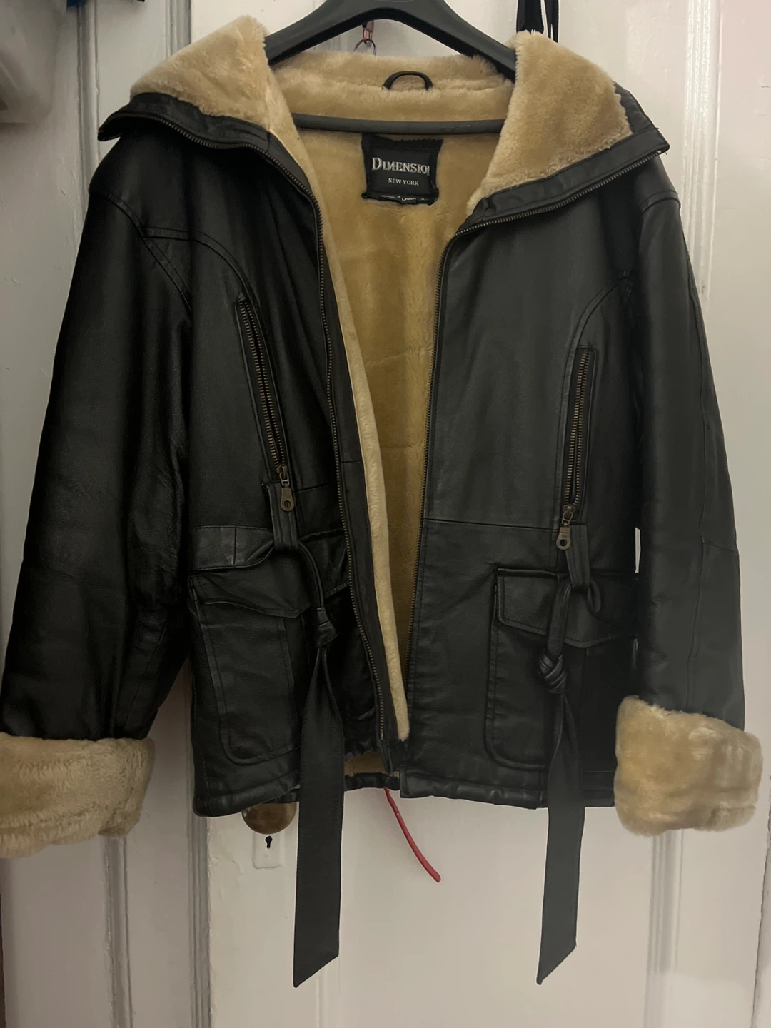 Dimension New York Faux Leather Shearling Lined Jacket