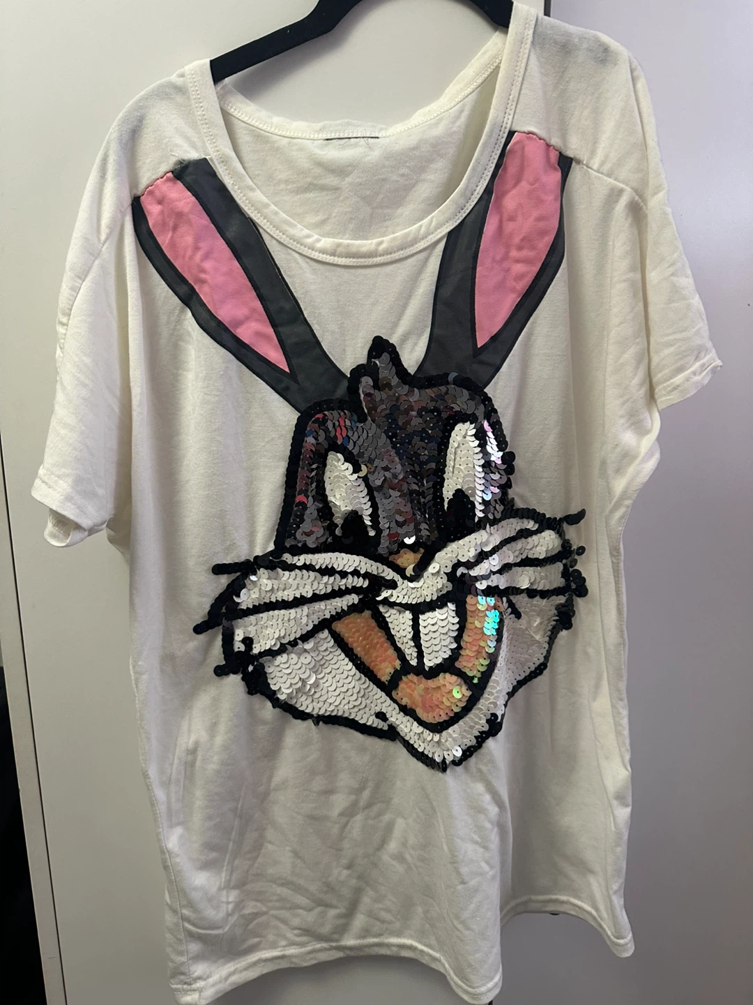 White Bugs Bunny Sequin T-Shirt