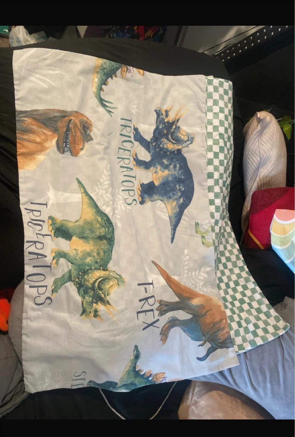 Dinosaur Print Pillowcase - T-Rex Triceratops