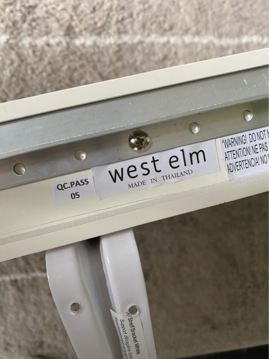 West Elm White Shelf with Brackets - photo 3