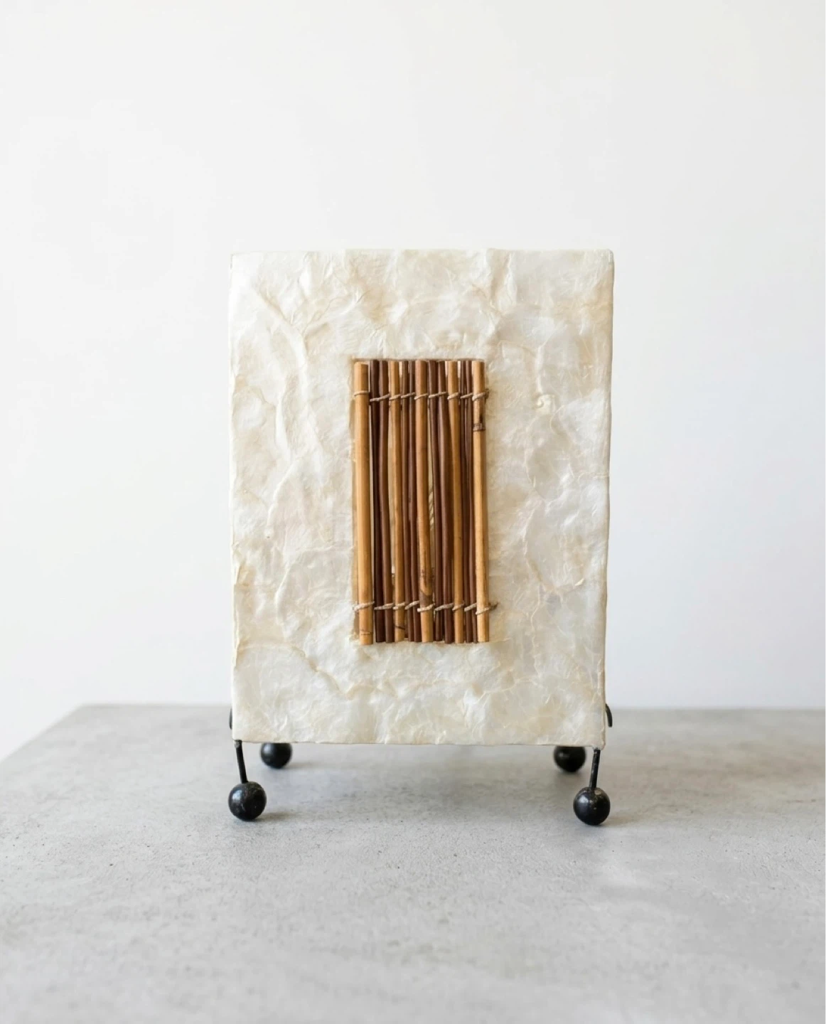 Unique Lamp with Bamboo and Capiz Shell Accent