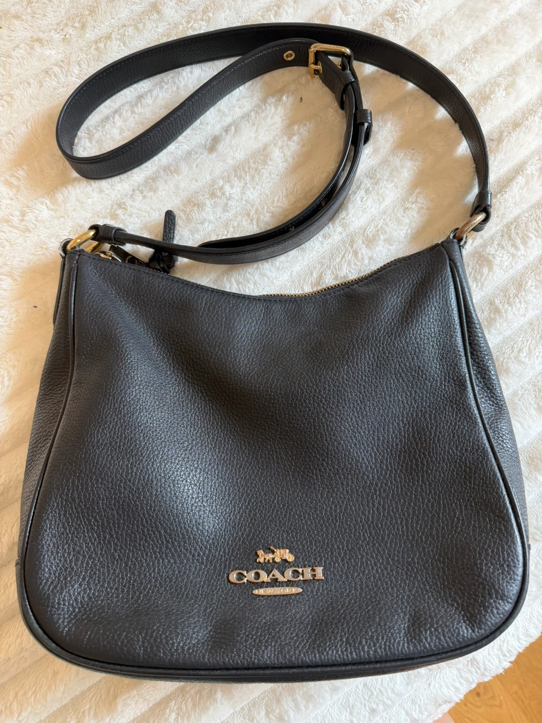 Coach Black Leather cross body Bag