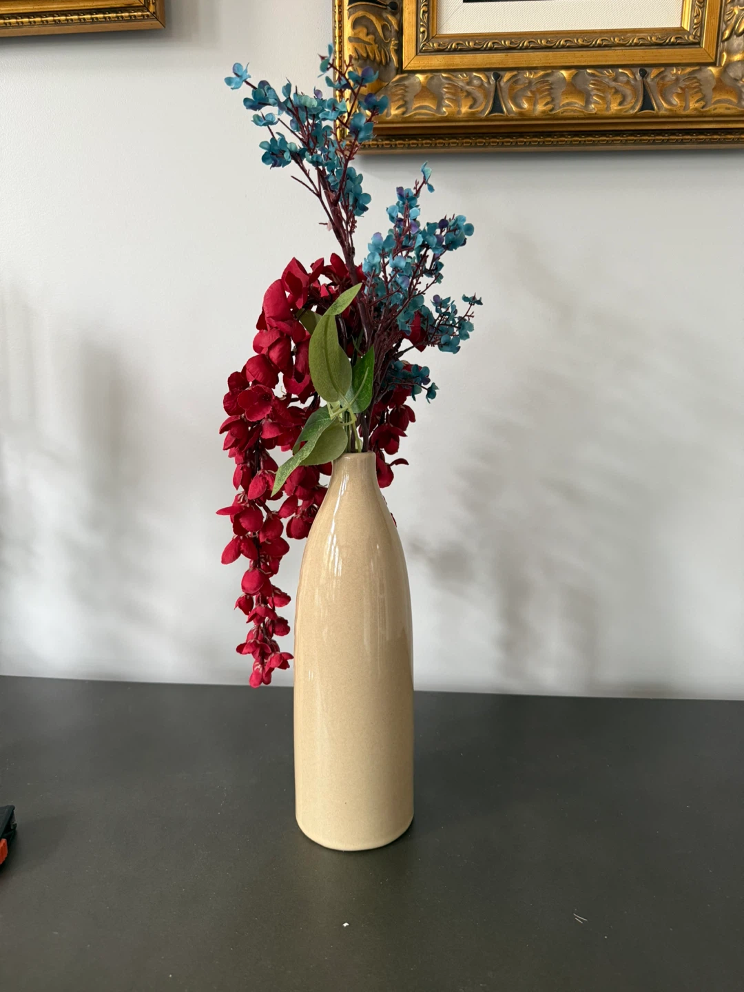Artificial Flower Arrangement with Beige Vase - photo 2