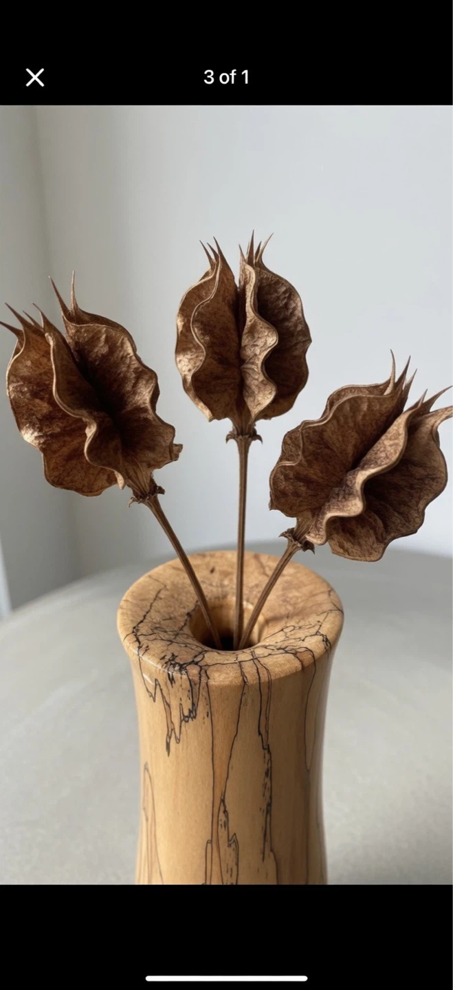 Hand-Turned Spalted Wood Decorative Vase - photo 2