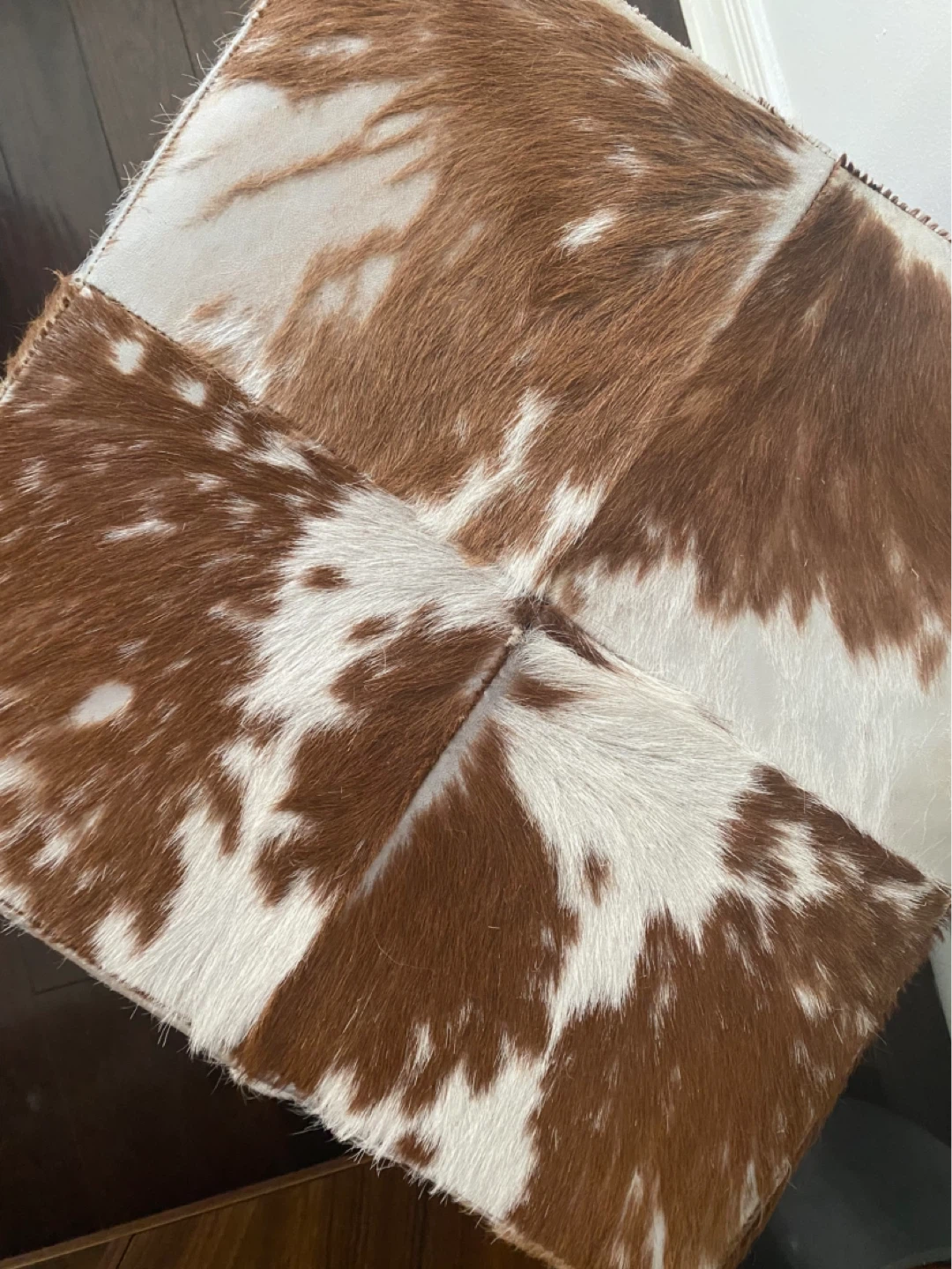 Cowhide Ottoman Stool - photo 2