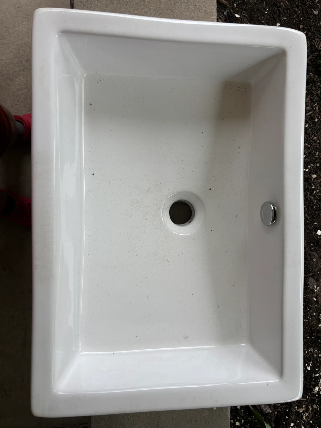 White Rectangular Ceramic Sink - photo 3