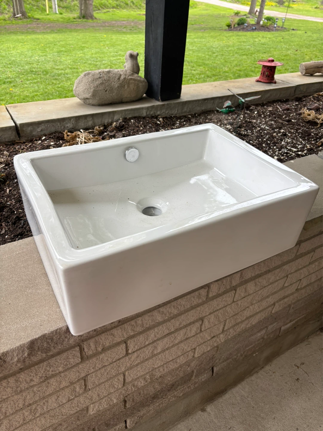 White Rectangular Ceramic Sink