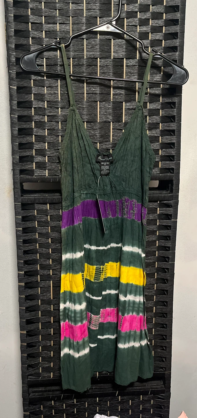 Hippie Tie-Dye Mini Dress - Size M