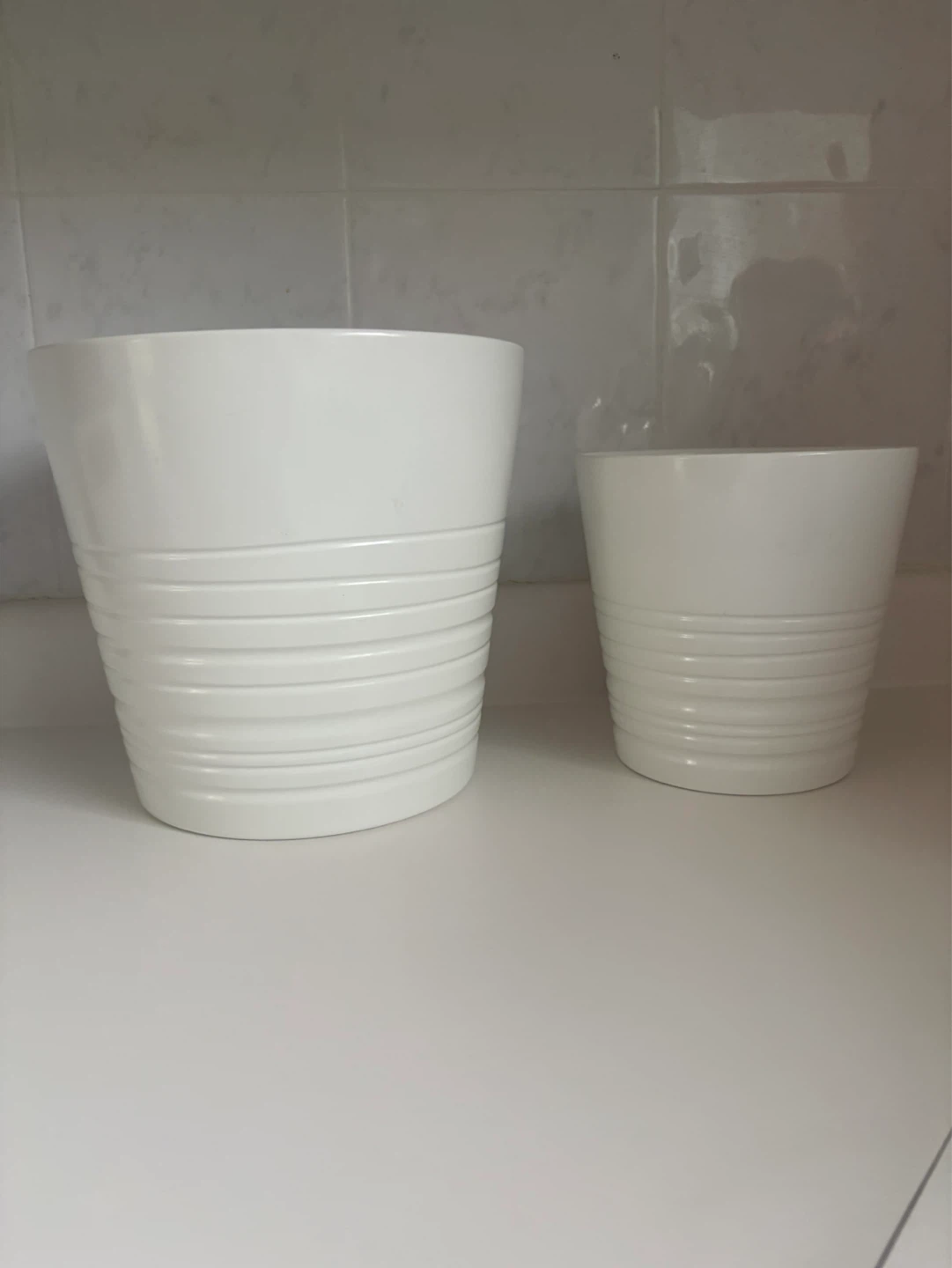 White ikea planters (set of 2)